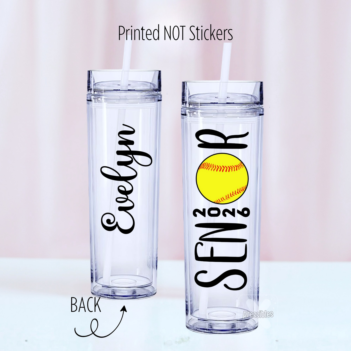 Senior Graduation Sports Personalzied Skinny Tumbler 18.5 oz