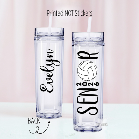 Senior Graduation Sports Personalzied Skinny Tumbler 18.5 oz