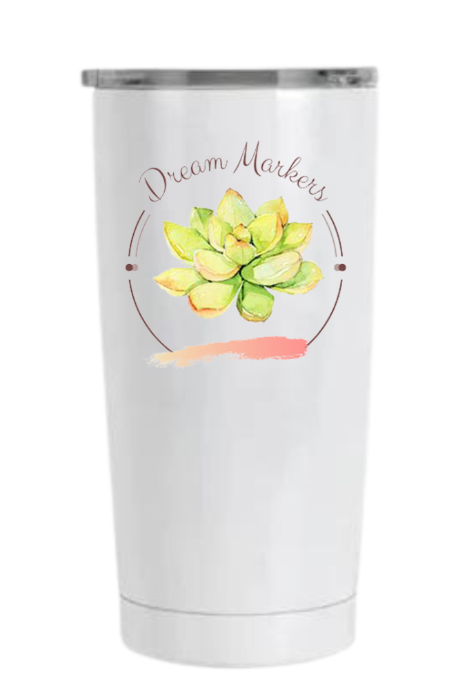 18.5oz White Stainless Steel Tumbler