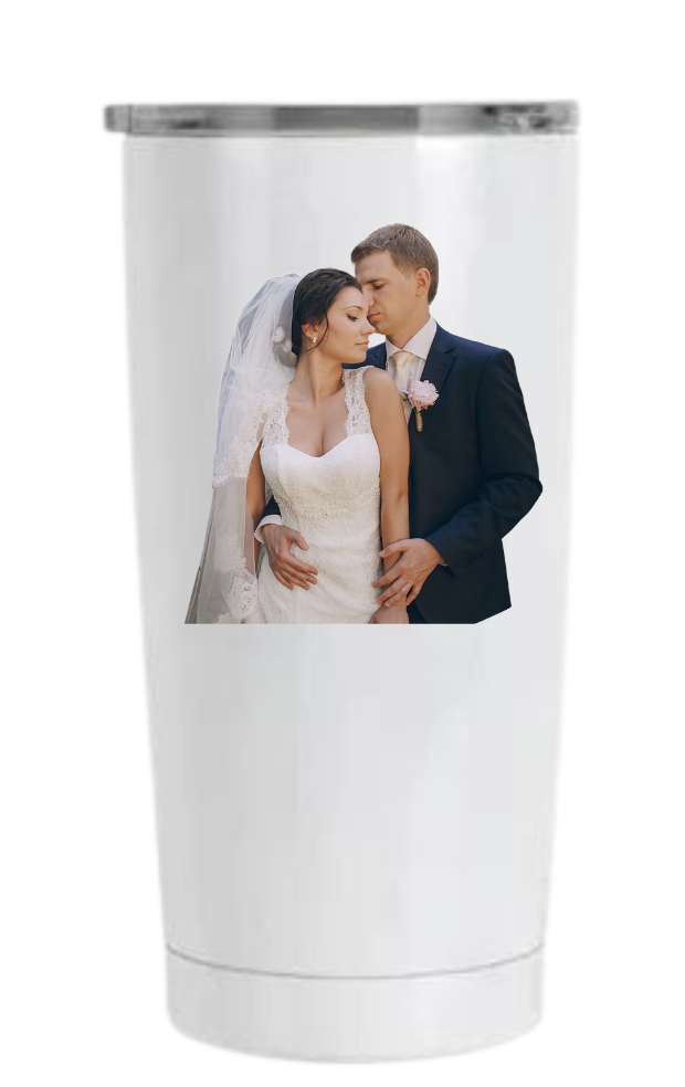 18.5oz White Stainless Steel Tumbler