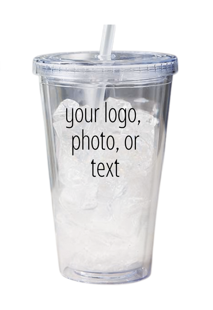 Clear Tumbler with Lid & Straw