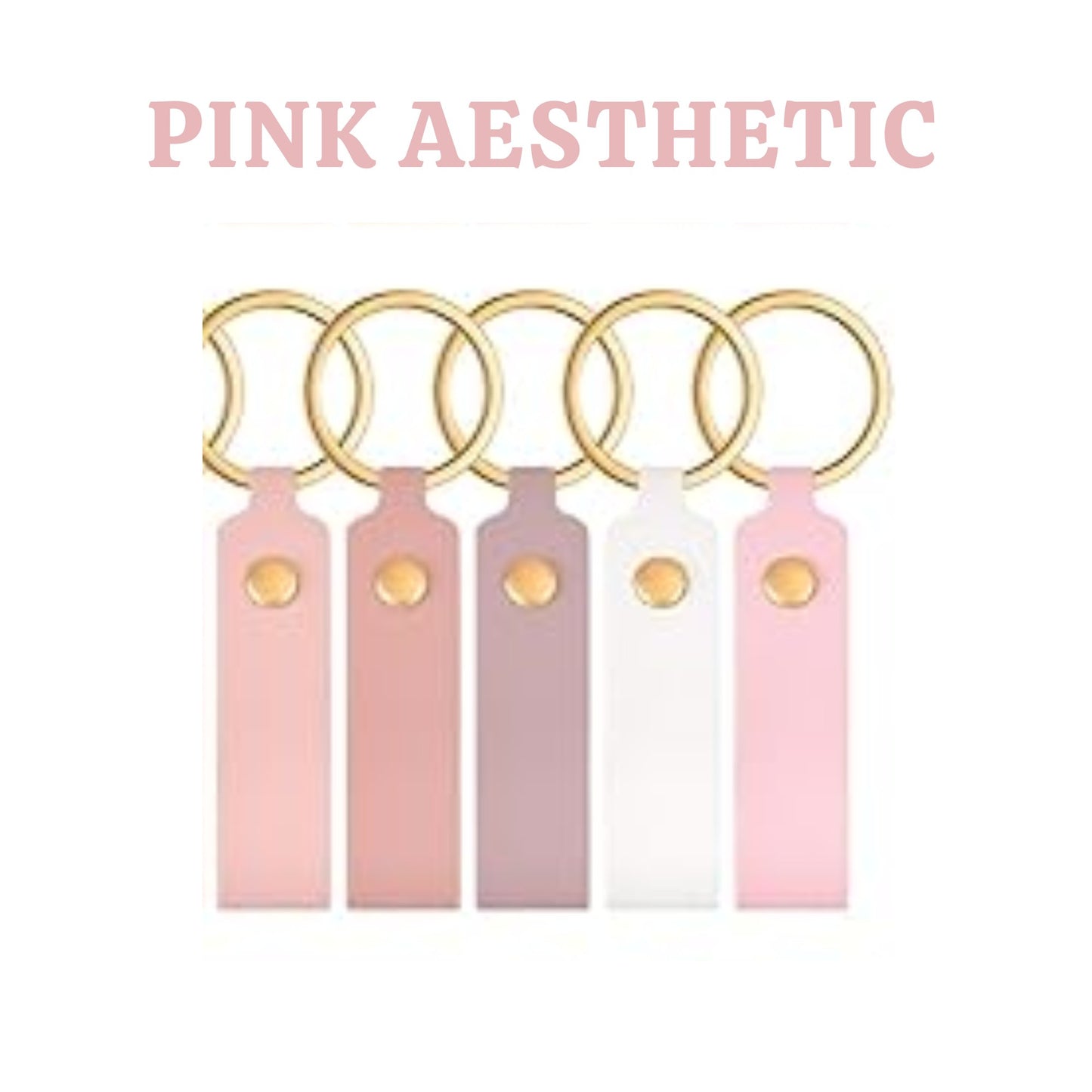 Engraved Leather Keychain Blush Collection
