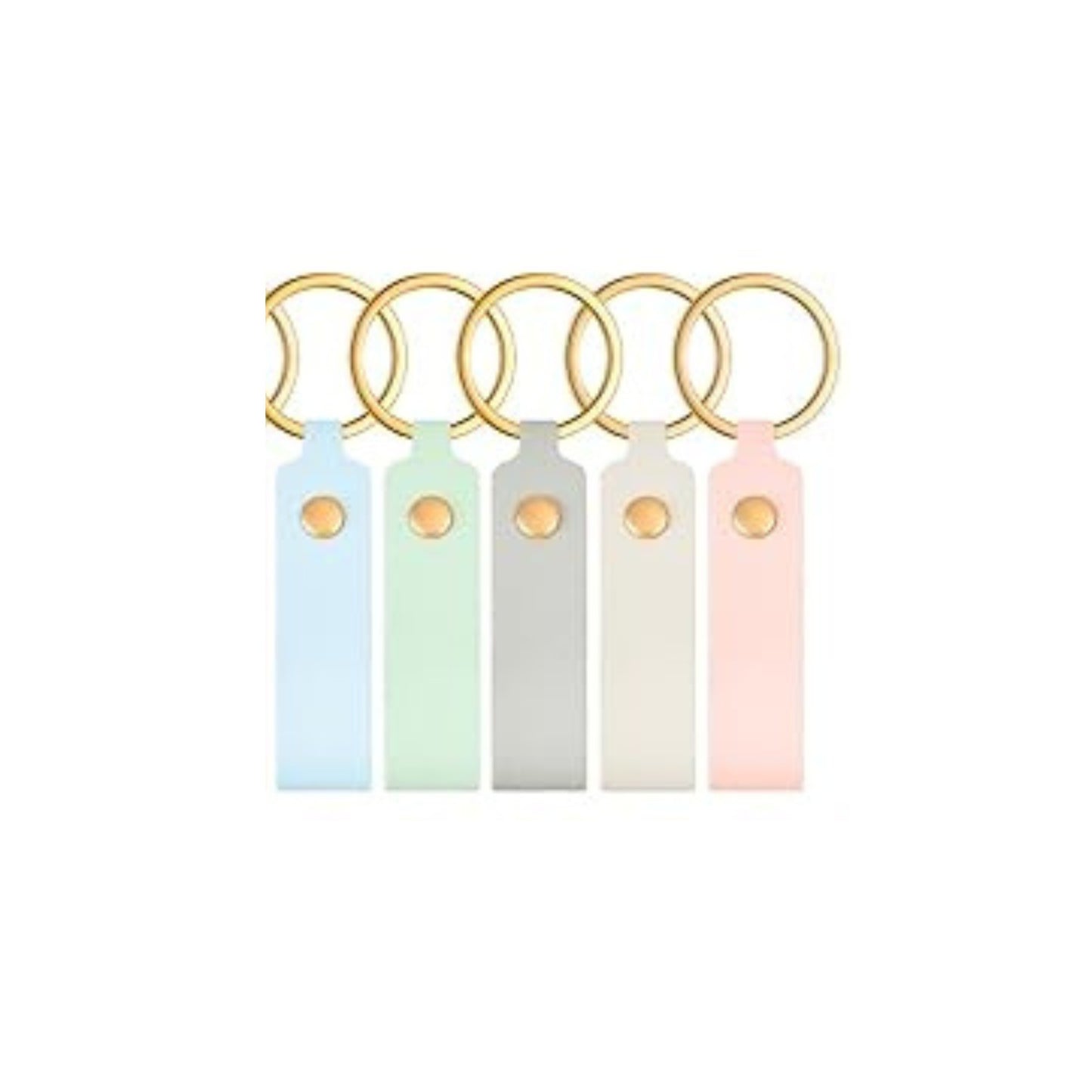 Engraved Leather Keychain Soft Pastels
