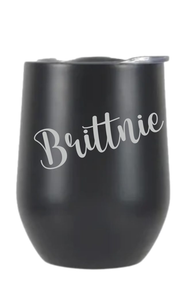 12oz Black Wine Tumbler